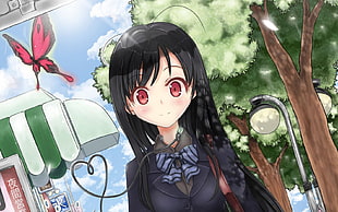 black haired girl anime character