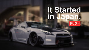 white and black coupe, car, Japan, drift, Drifting HD wallpaper