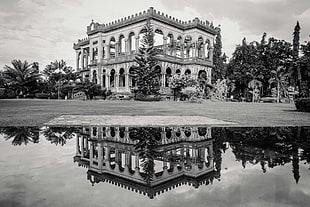 grayscale photo of concrete building, architecture, monochrome, building, Philippines HD wallpaper