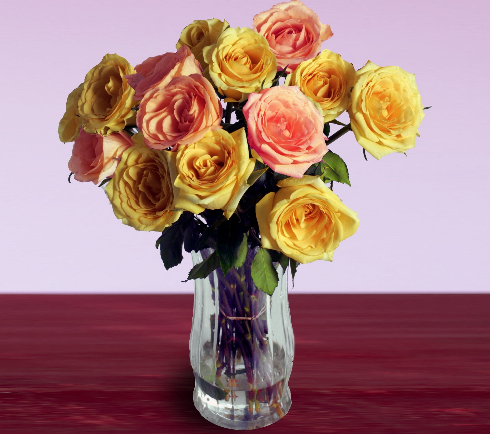 Yellow and pink Rose bouquet HD wallpaper | Wallpaper Flare