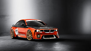 red and black car die-cast model, car, BMW 2002 Hommage Concept, BMW HD wallpaper