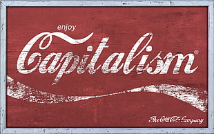 Coca-Cola Capitalism sign, comic art HD wallpaper