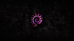 purple logo, Zerg, StarCraft, swarm, digital art HD wallpaper