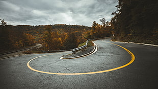 shallow focus photography of a concrete road HD wallpaper