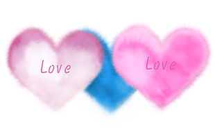 pink and blue heart layout HD wallpaper