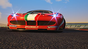 red and white sports car, car, video games, racing simulators, Assetto Corsa HD wallpaper