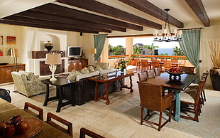 living room interior with tables and chairs