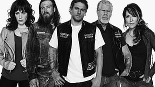 grayscale Sons of Anarchy cast HD wallpaper