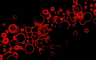 Circles,  White,  Red,  Patterns