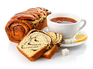 bread with tea HD wallpaper