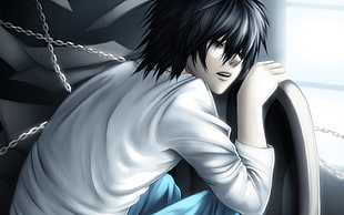 Anime Male character with black short hair HD wallpaper