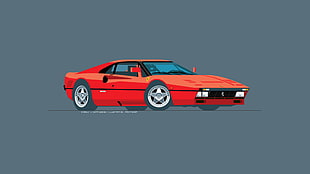 red coupe illustration, Ferrari, red, car, 288 GTO HD wallpaper