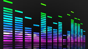 music equalizer digital wallpaper, music, minimalism, digital art, colorful HD wallpaper