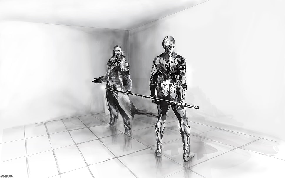 person holding spear figure, Metal Gear Solid  HD wallpaper