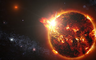 sun illustration, space art, space, digital art