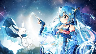 Vocaloid, Hatsune Miku, Yuki Miku, blue clothing