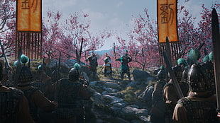green and brown tree painting, Total War Three Kingdoms, war, video games HD wallpaper