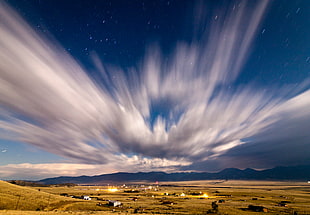 panorama timelapse photography of desert village