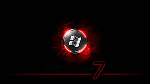 red and black LED light, Windows 7, red HD wallpaper