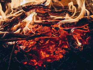 flaming wood photo HD wallpaper
