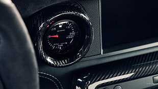 round black analog watch with black leather strap, Mercedes SLS, car interior, Mercedes Benz, car HD wallpaper