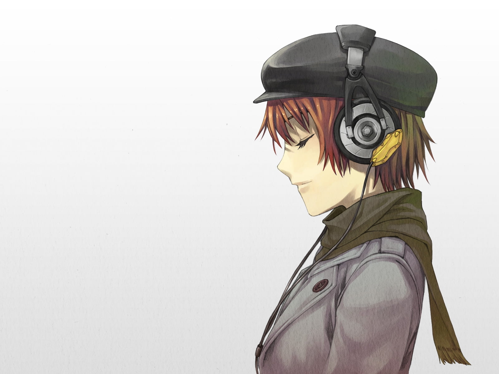1600x1200 Resolution Anime Character Wearing Headphones Hd Wallpaper