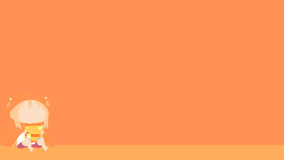 orange digital wallpaper, Himouto! Umaru-chan, Doma Umaru, minimalism HD wallpaper