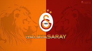 red and brown Galatasaray logo, Galatasaray S.K., lion, soccer, soccer clubs HD wallpaper