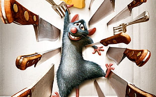 gray rat illustration, Ratatouille HD wallpaper