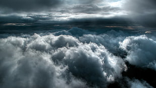sea of clouds, nature, storm, clouds HD wallpaper