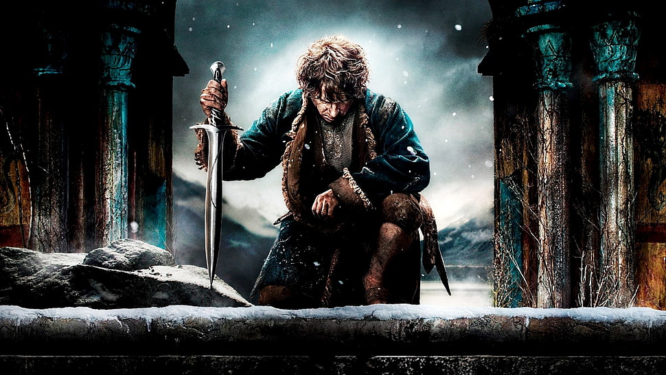 The Hobbit digital wallpaper, Martin Freeman, Bilbo Baggins, The Hobbit, The Hobbit: The Battle of the Five Armies HD wallpaper
