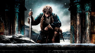 The Hobbit digital wallpaper, Martin Freeman, Bilbo Baggins, The Hobbit, The Hobbit: The Battle of the Five Armies