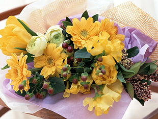 yellow and green flowers