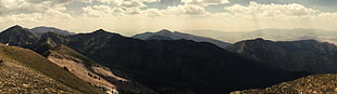 gray mountain, mountains, landscape, dual monitors, Utah HD wallpaper