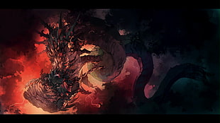 gray dragon illustration, Castlevania: Lords of Shadow, video games, concept art, Castlevania HD wallpaper