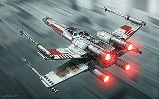gray ship illustration, Star Wars, motion blur HD wallpaper