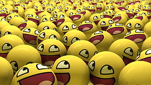 yellow laughing emoji lot HD wallpaper