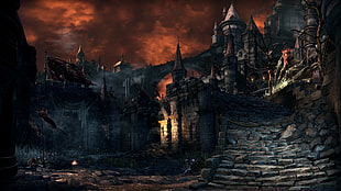 black and brown castle digital wallpaper, Dark Souls III, Dragon Barracks, video games, Lothric HD wallpaper