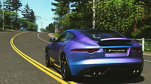blue and black convertible coupe, Driveclub, car, racing HD wallpaper