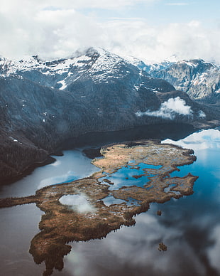 body of water, nature, water, trees, mountains