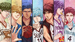 game character cover, Kuroko no Basket, collage, anime HD wallpaper