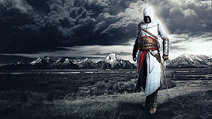 Assassin's Creed poster, Assassin's Creed, Altaïr Ibn-La'Ahad, video games HD wallpaper