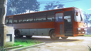 orange and gray bus, buses, ArseniXC, Ikarus 256, 410 HD wallpaper
