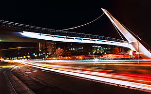timelapse of cars, photography, bridge, architecture, street HD wallpaper