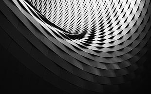 gray and black digital wallpaper, architecture, monochrome, lights, perspective HD wallpaper