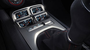 gray and black vehicle center console HD wallpaper