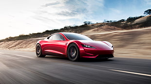 red Lykan Hypersport coupe, car, Tesla Motors, Tesla Roadster, supercars HD wallpaper