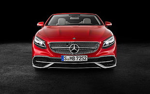 red Mercedes-Benz convertible coupe HD wallpaper