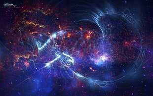 digital wallpaper of stars, space art, space, digital art