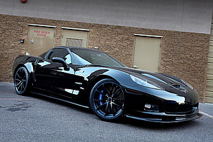 black sports coupe, Chevrolet, Corvette, black, black cars HD wallpaper